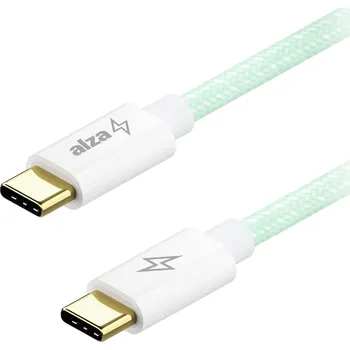 Kabel AlzaPower CompactCore USB-C to USB-C 2.0, 100W, 1m - světle zelený