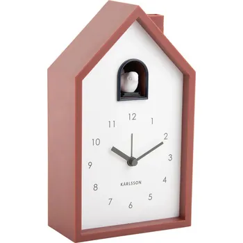 Hodiny Karlsson Kukačkové hodiny Cuckoo, 12 × 20 × 6 cm, červená barva