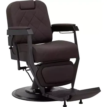 Kadeřnické křeslo Barber křeslo BRUNO - hnědé s černým rámem