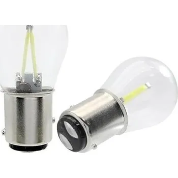 Povinná bezpečnostní výbava Rabel LED autožárovka BAY15D 2 × COB filament P21/W5 bílá + stabilizátor