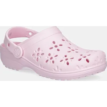Dámské pantofle Pantofle Crocs CLASSIC FLORAL CUT OUT CLOG KIDS 210943.CROCS.CLASSIC.FL růžová 03X, EUR 32/33