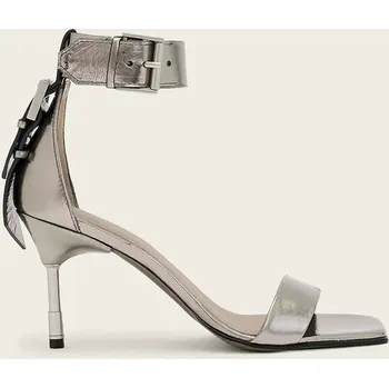 Dámské sandále Kožené sandály AllSaints Noir Mid Sandal W152FB stříbrná SLV, EUR 38