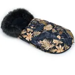 Mamo Tato Zimní fusak Lux s kožešinkou, Listy 50 × 100 cm, černý/zlatý