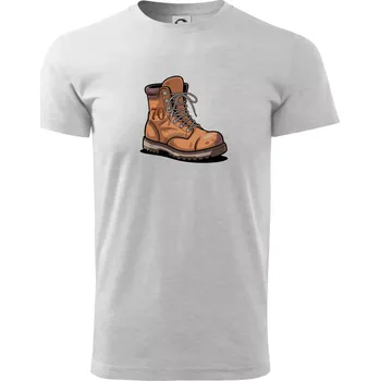 Pánské tričko Turistická narozeninová bota 70 - Triko extra velké (5-8XL) - 7XL ( Světlešedý Melír )
