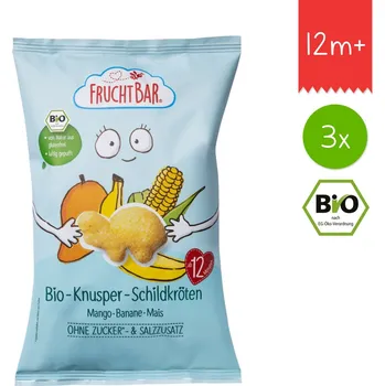 FruchtBar BIO křupky želvy kukuřice, mango a banán 3× 30 g