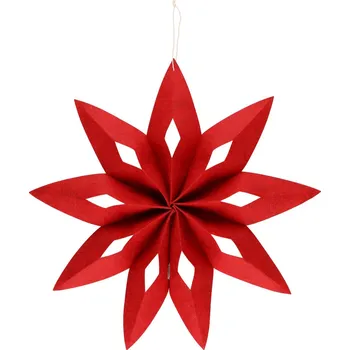 Vánoce Winteria Vánoční hvězda z plsti, červená, průměr 50 cm