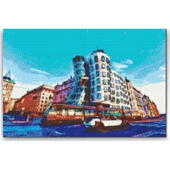 Diamantové malování Painting Queens Diamantové malování Tančící dům, 60 × 80 cm, vypnuté plátno na rám, hranaté