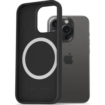 Pouzdro na mobilní telefon AlzaGuard Silicone Case Compatible with Magsafe pro iPhone 15 Pro černý