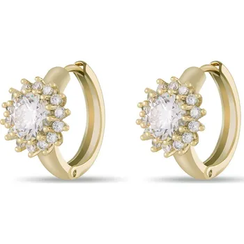 Šperk Biju Pozlacené náušnice 14K s kytičkou 1003084