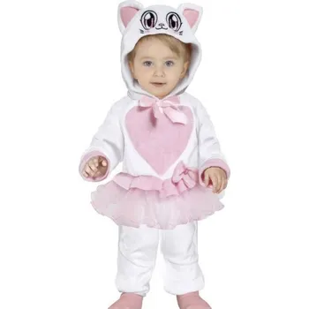 Karnevalový kostým GUIRCA Dětský kostým Bílá kočička pro holčičky, 12 - 18 měsíců