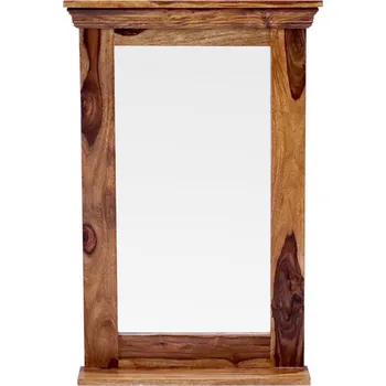 Zrcadlo LAKŠMI Jali z indického masivu palisandr, 60 × 90 - natural