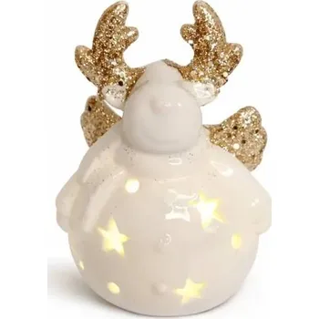 Velikonoční dekorace DECOLED LED dekorace keramický sob, 7,3 × 6,5 × 9,3 cm, teple bílá, 2× LR44