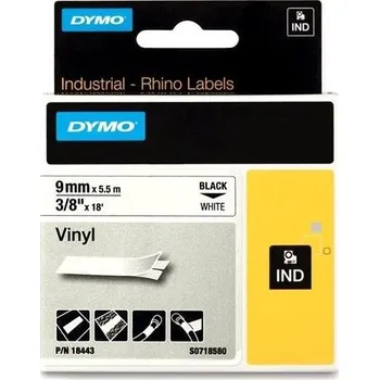 Pásek do tiskárny DYMO vinylová páska Rhino D1 9 mm × 5,5 m, černá na bílé