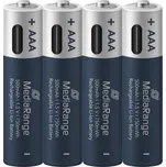 MediaRange USB-C Li-Ion Micro AAA, 1.5V, 500 mAh, 4ks