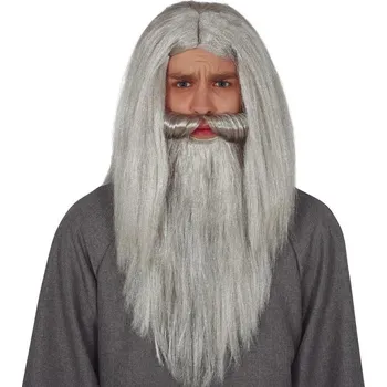 Karnevalová paruka GUIRCA Šedá paruka s vousy