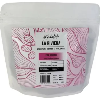 KÁVOHOLIK Kolumbia, La Riviera, Pink Bourbon, Washed, zrnková, 200g