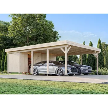 Přístřešek na auto Přístřešek na auto Karl 40,6 m2 s úložným prostorem