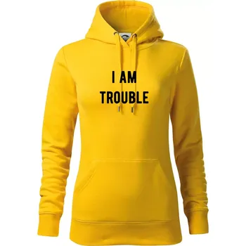Dámská mikina Párové triko - Looking for trouble - Mikina dámská Cape s kapucí - XS ( Žlutá )