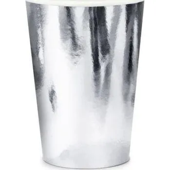 Dětské zboží Papírové kelímky, stříbrné, 220ml, 6 ks