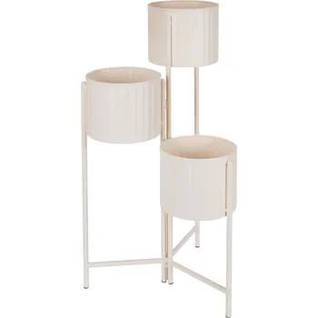 Stojan na květiny Trends 4 You Loftový stojan VIKO pro 3 květináče, kovový, bílý