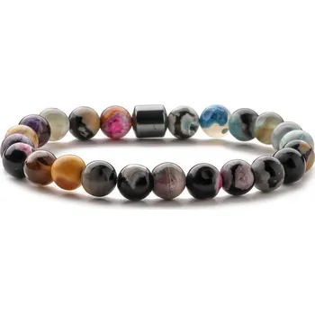 Náramek Flor de Cristal Náramek z pravých kamenů Mix kamenů a Hematit