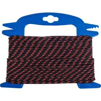 Lany CONNEX PP pletené lano 1 pramenné, 3 mm × 20 m, červená/černá, navíječ