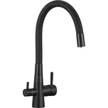 Laveo Riveco dřezová baterie s elastickým ramenem,, připojení k vodnímu filtru, černá (BRI_B68D)