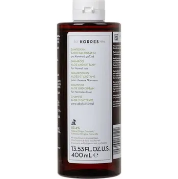 Šampon KORRES Aloe + Dittany Shampoo For Normal Hair 400 ml