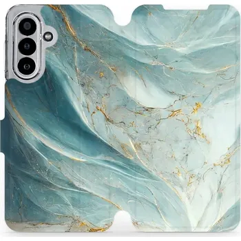 Mobiwear Flip pouzdro pro Samsung Galaxy A17 / A17 5G zelenkavý mramor