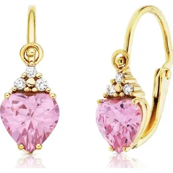 Náušnice DOLCZE Little Pink Heart 100101 (Au 585/1000, 1,20g)