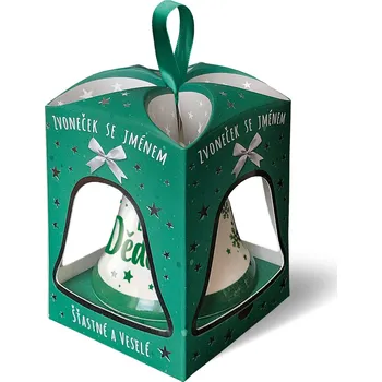 Bytová dekorace Nekupto Vánoční zvonek s potiskem Báječný dědeček