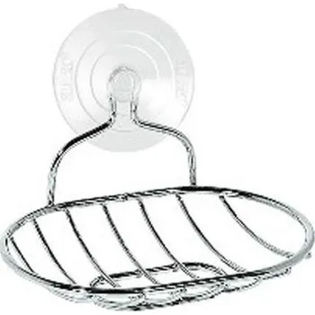 Mýdlenka M.A.T. Group mýdlenka závěsná ovál 13,5 × 9,5 cm Cr s přísavkou