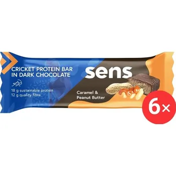 SENS Cvrččí Proteinovka v tmavé čokoládě 6 x 60g, karamel & arašídové máslo
