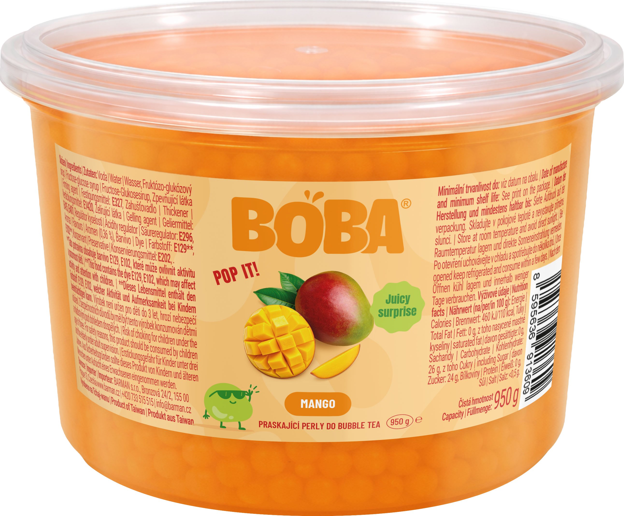 BOBA Mango kuličky do Bubble Tea 950 g