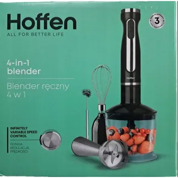 BLENDER STOLNÍ HOFFEN HB-5168 1000 W ČERNÝ 4V1 MIXÉR SKLENĚNÝ