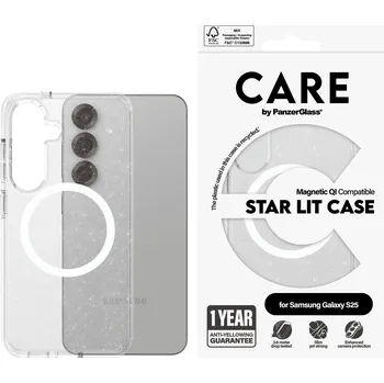 Pouzdro na mobilní telefon PanzerGlass CARE kryt Samsung Galaxy S25 Star Lit třpytivý/bílý QI