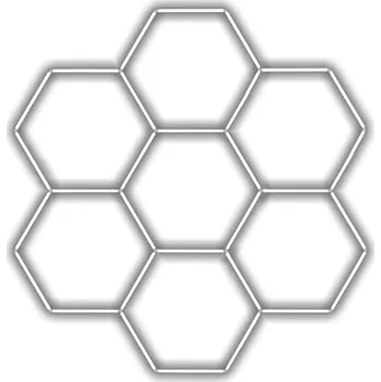 LED osvětlení Escape6 Kompletní LED hexagonové svítidlo bílé 4500 K, rozměr 7 elementů 238 × 252 cm