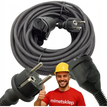 Napájecí kabel Prodlužovací Kabel zahradní, jednoduchý Mimet 15 m 1 ks zásuvek, černý