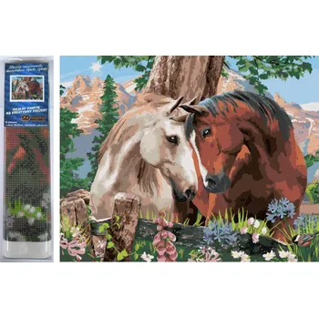 Diamantové malování Norimpex Koňské souznění 30 × 40 cm