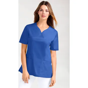 Dámská tunika Dámská tunika přes hlavu – výstřih do srdíčka, modrá barva Velikost S-36/38