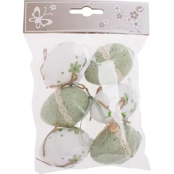 Velikonoční dekorace Ozdoba závesná vajíčko plast 6 cm sada 6 ks mix /248503