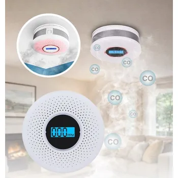 Detektor CO HLÁSIČ KOUŘE A OXIDU UHELNATÉHO ALARM DETEKTOR CO S LCD DISPLEJEM