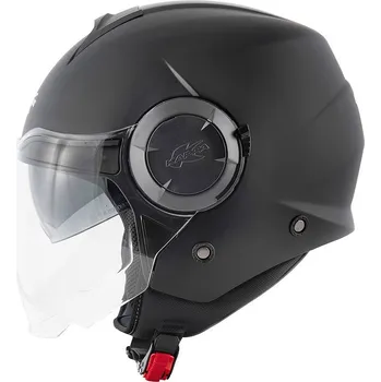 Helma na motorku KAPPA KV37 EVO2 SOLID - otevřená černá jet moto přilba L