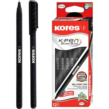 Kancelářské potřeby KORES K0 Pen M - 1 mm, černé - balení 12 ks