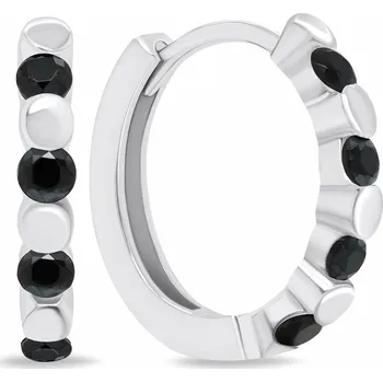 Oblečení a móda Brilio Silver Stylové stříbrné kruhy s černými zirkony EA676WBC (Ag 925/1000, 2 g)