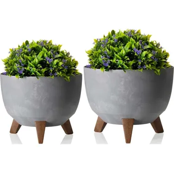 Květináč Sada 2 květináčů Rosa Linea šedý beton