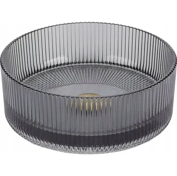 Umyvadlo UMYVADLO NA DESKU SKLENĚNÉ KULATÉ FRÉZOVANÉ BRILLANT2-BL ČERNÉ 36x12 CM