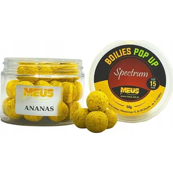 Boilies MEUS Pop Up kuličky Spectrum 15mm Ananas (Ananasové plovoucí boilies)