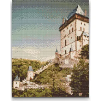 Diamantové malování Painting Queens Diamantové malování Hrad Karlštejn 2, 60 × 80 cm, bez rámu, hranaté