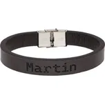 Ewena Kožený náramek hnědý se jménem Martin